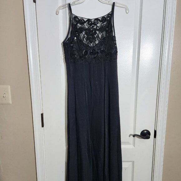 Vintage 90s Cache mesh back gown women's size 10 black homecoming prom pageant - Picture 1 of 6